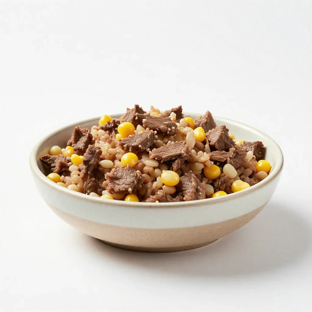 Corned beef hash isolated on a white background