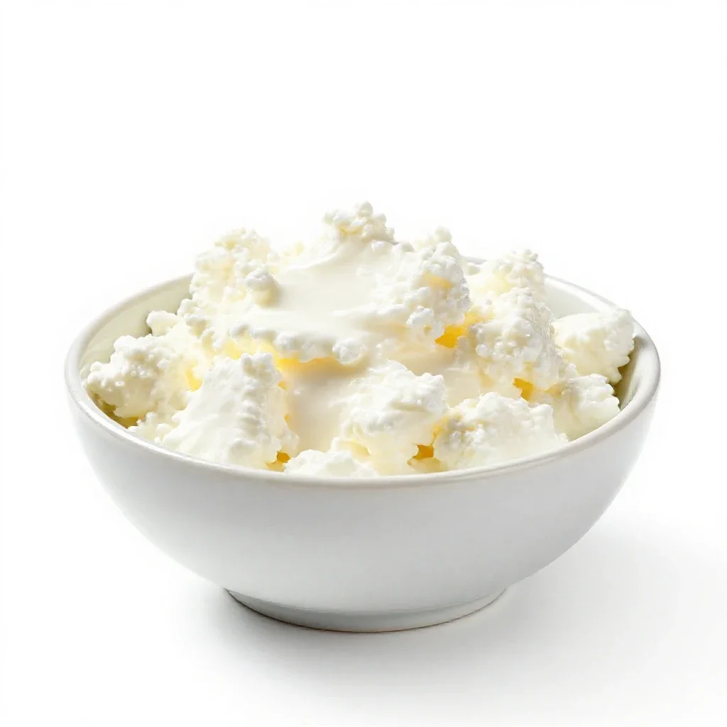 Cottage cheese isolated on a white background