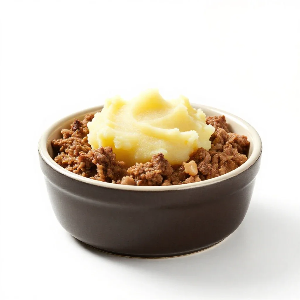 Cottage pie isolated on a white background