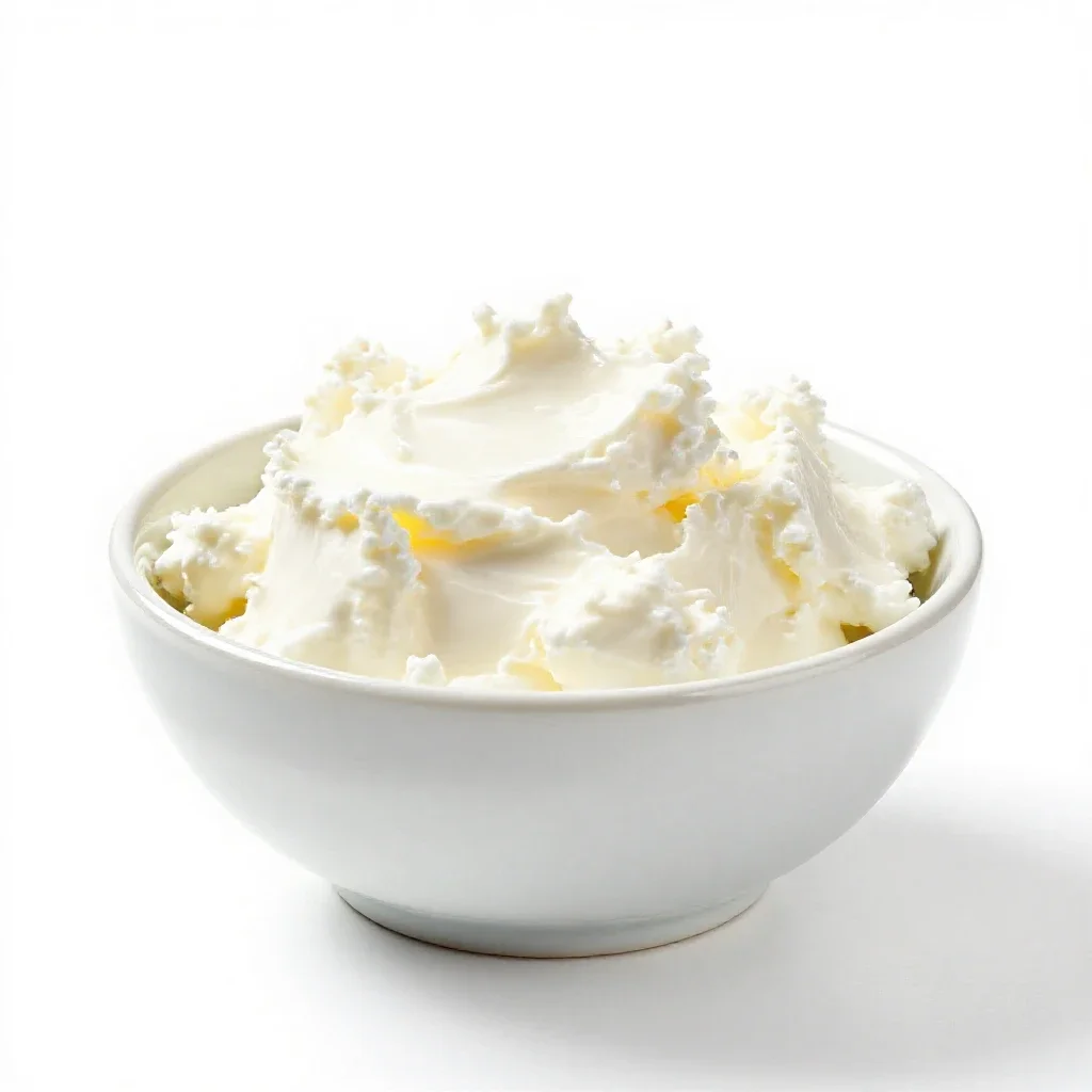 Cream cheese isolated on a white background