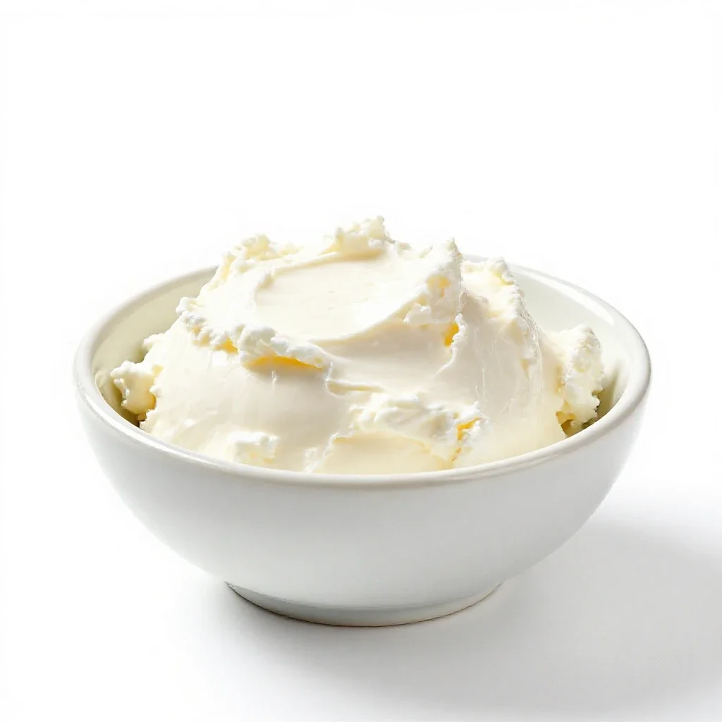 Double cream isolated on a white background