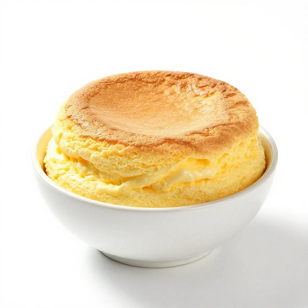 Fluffy omelet isolated on a white background