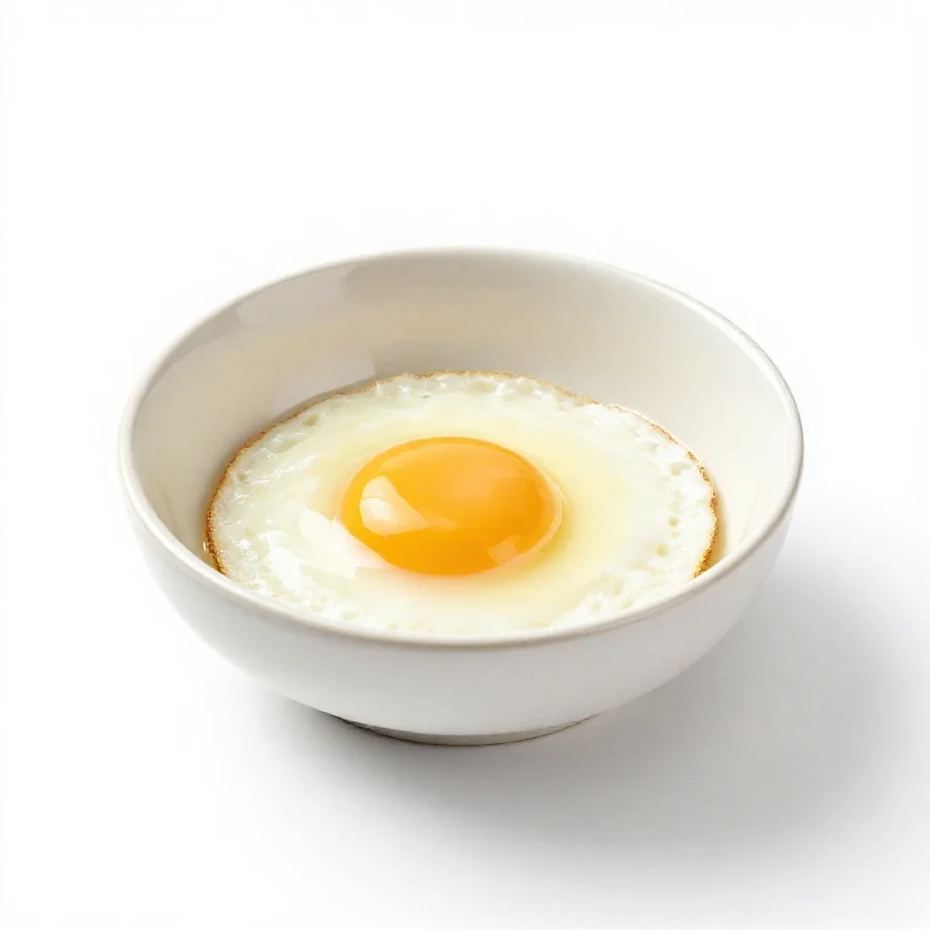 Fried egg isolated on a white background