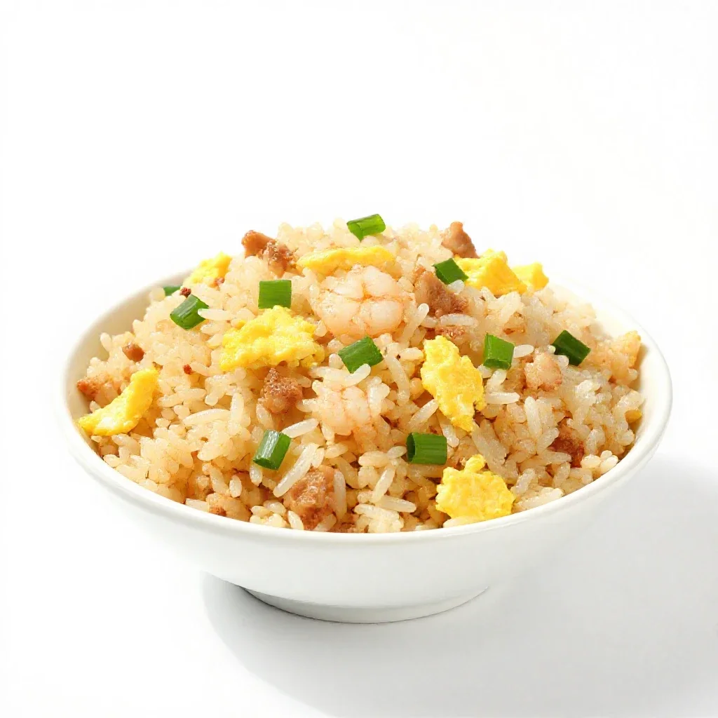Fried rice isolated on a white background