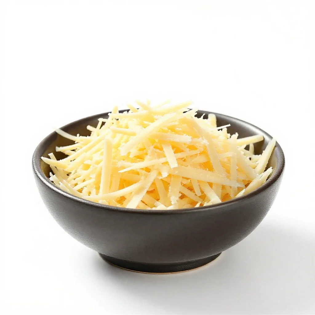 Grated cheese isolated on a white background