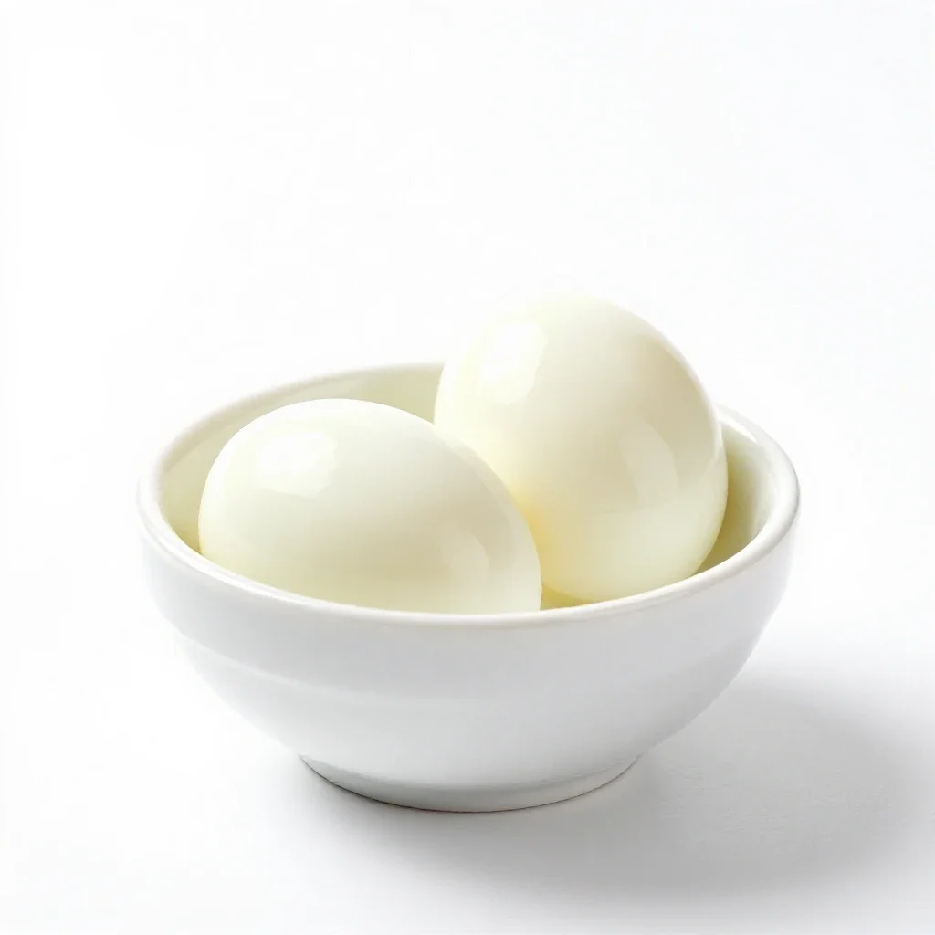 Hard-boiled egg isolated on a white background
