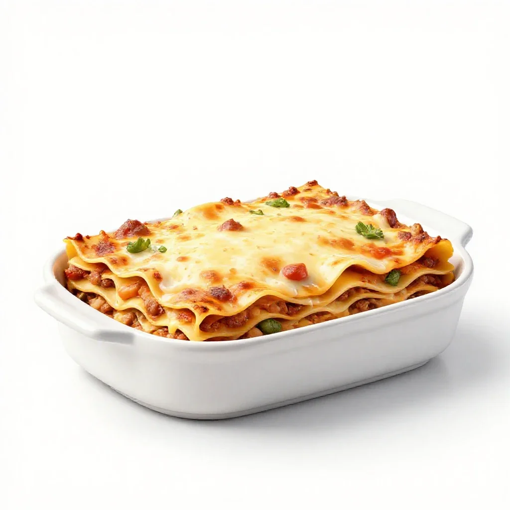 Lasagna isolated on a white background