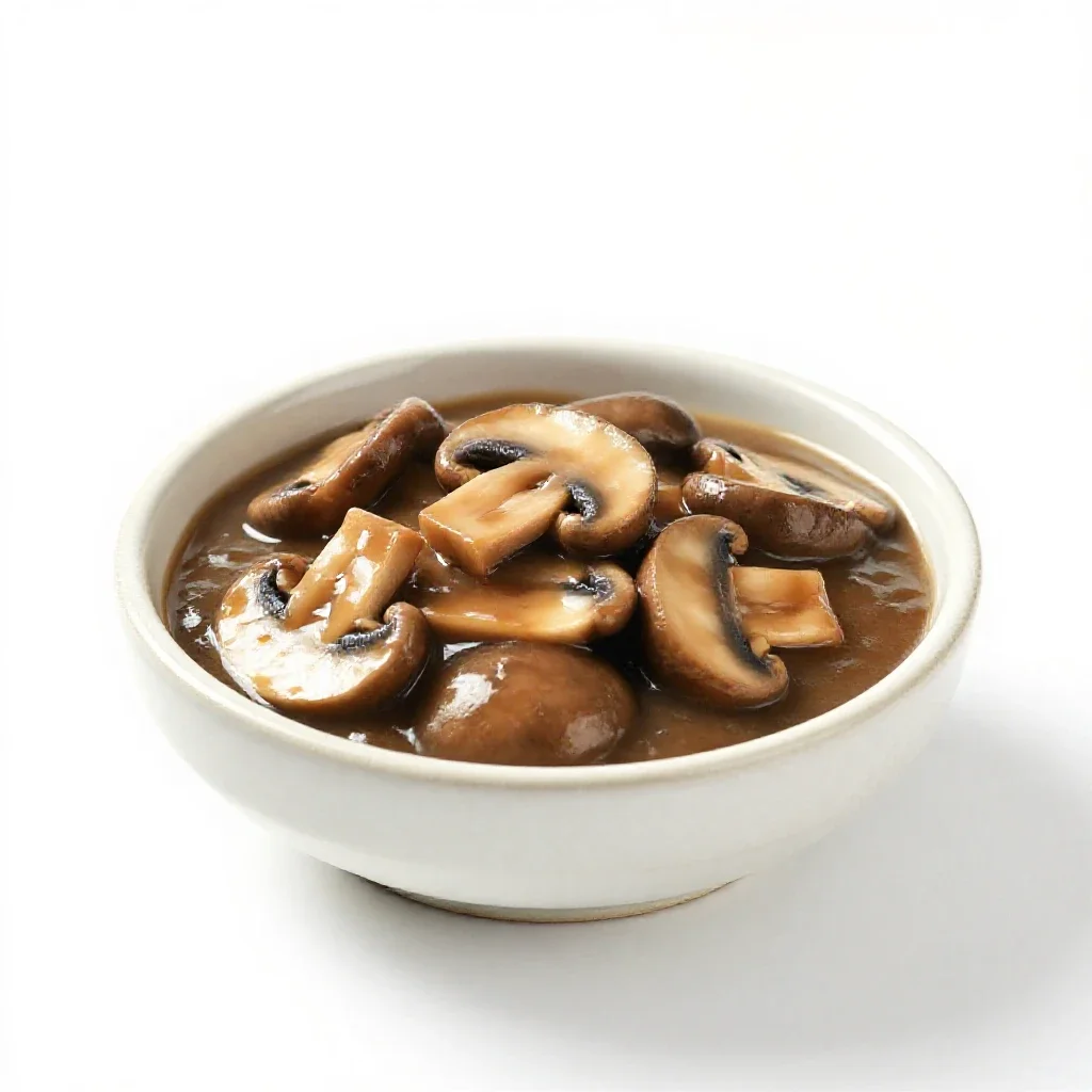 Mushroom sauce isolated on a white background