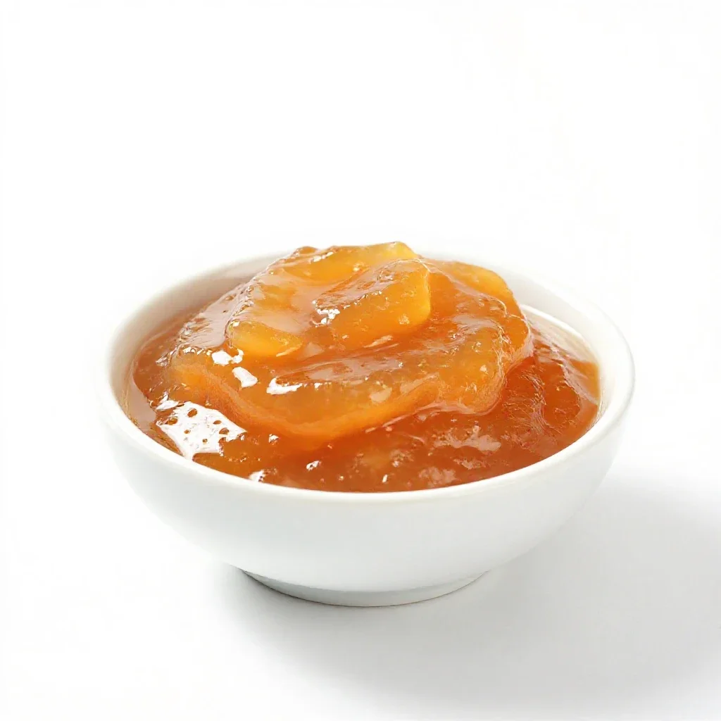 Peach sauce isolated on a white background