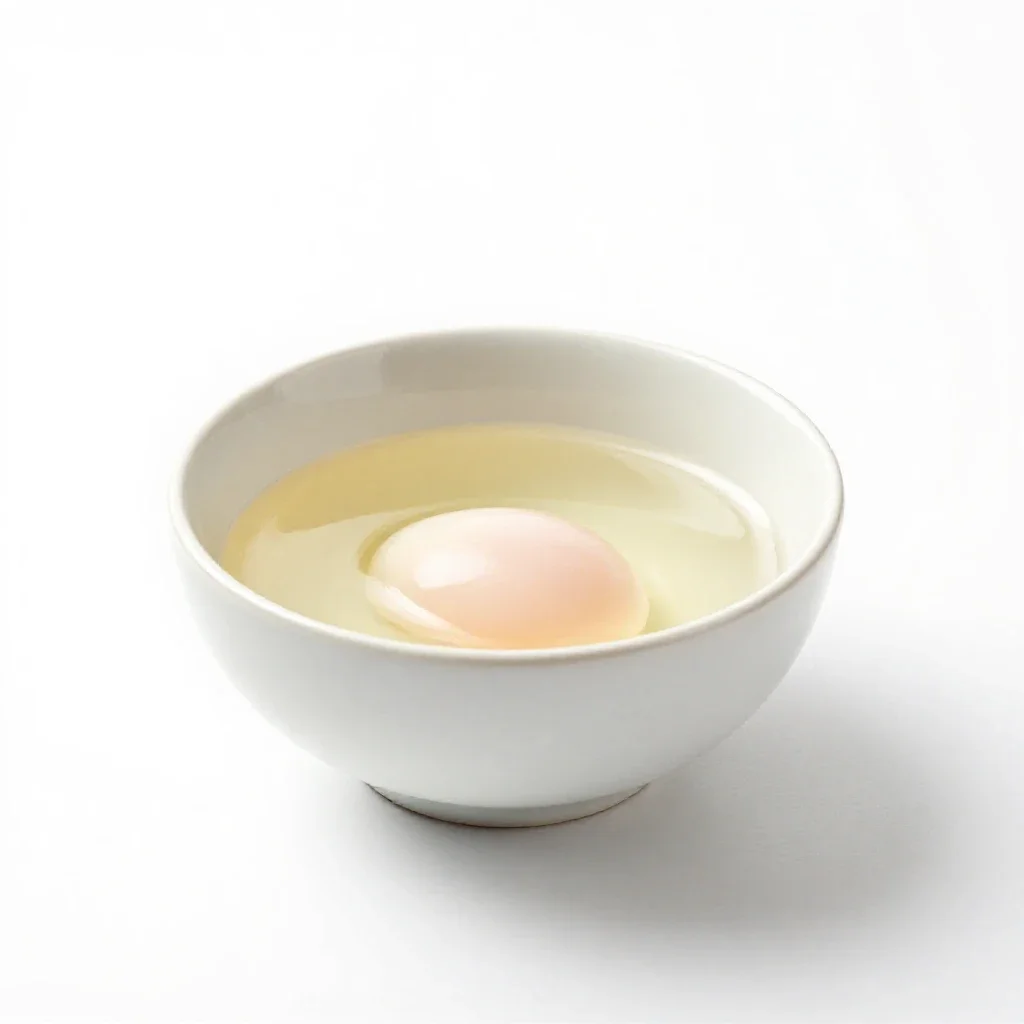 Poached egg isolated on a white background