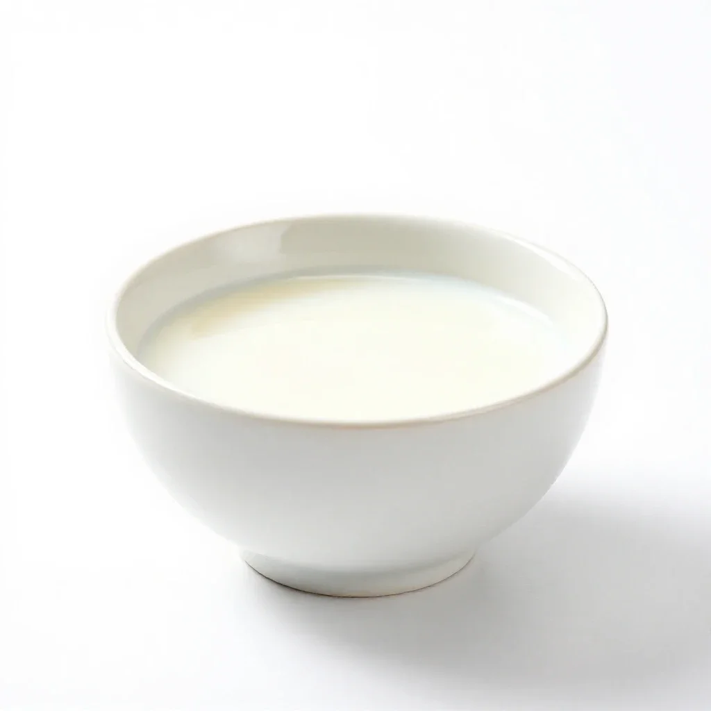 Scalded milk isolated on a white background
