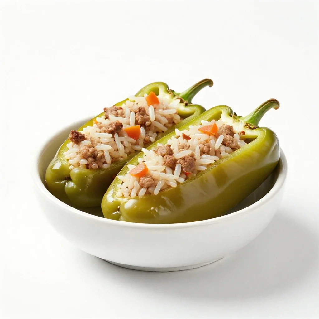 Stuffed peppers isolated on a white background