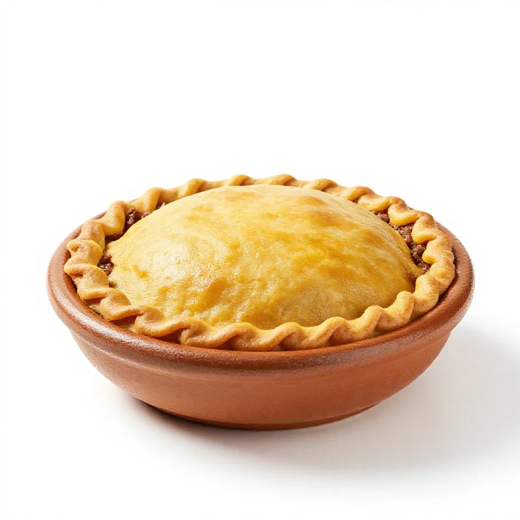 Tamale pie isolated on a white background