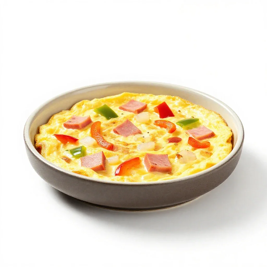 Western omelet isolated on a white background