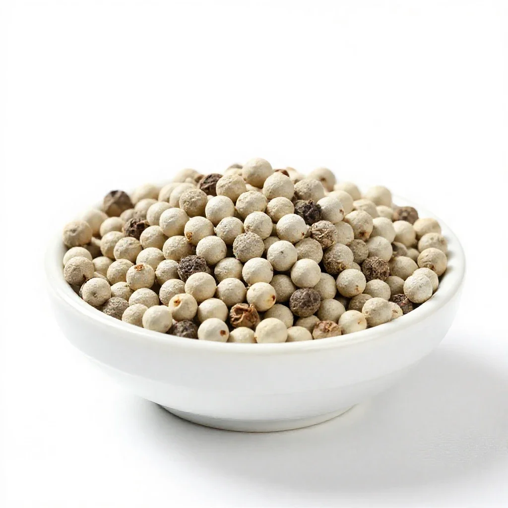 White pepper isolated on a white background