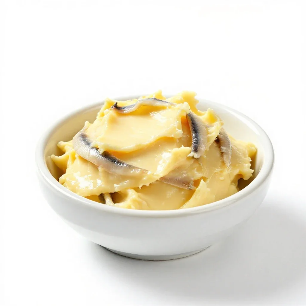 Anchovy butter isolated on a white background