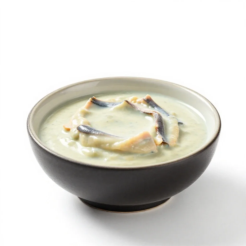 Anchovy dressing isolated on a white background
