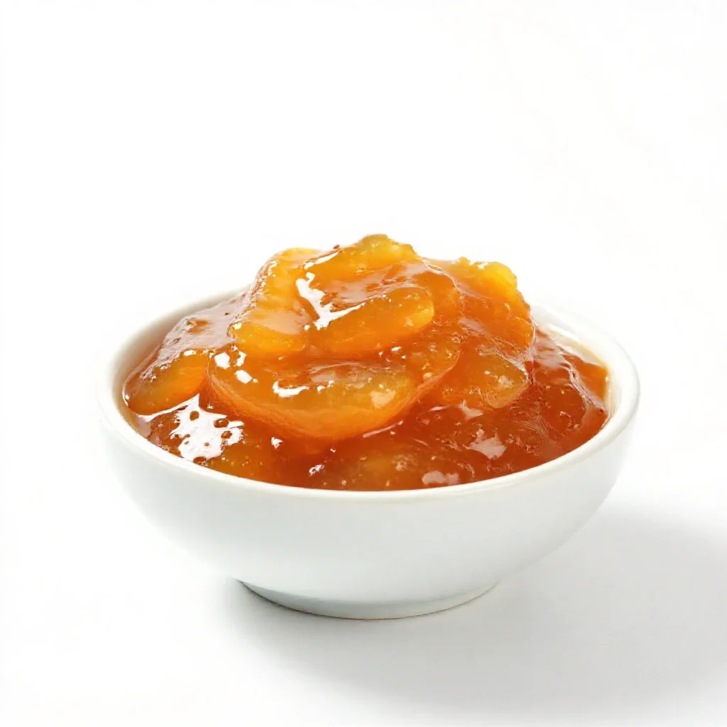 Apricot sauce isolated on a white background