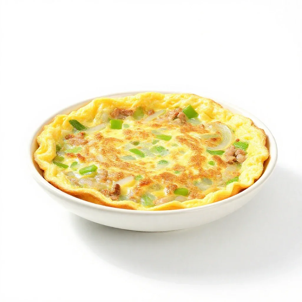 Egg foo yong isolated on a white background