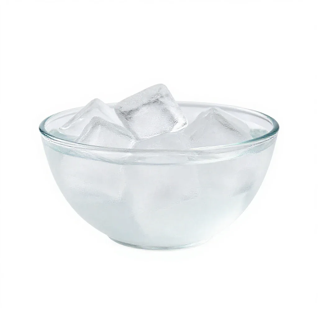 Ice water isolated on a white background