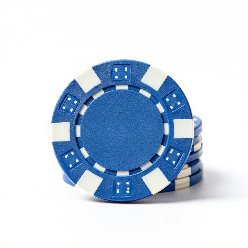 Blue chip isolated on a white background