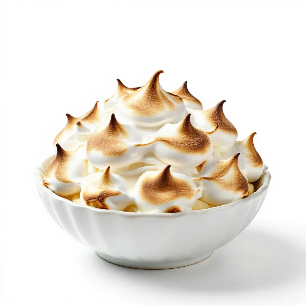 Baked Alaska isolated on a white background