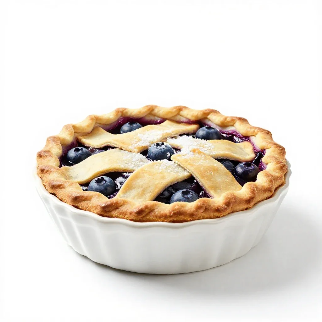 Blueberry pie isolated on a white background