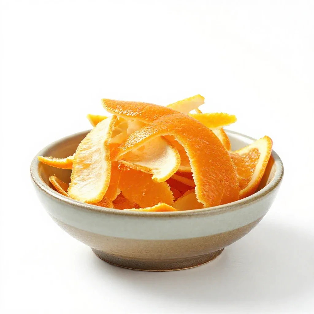 Candied citrus peel isolated on a white background