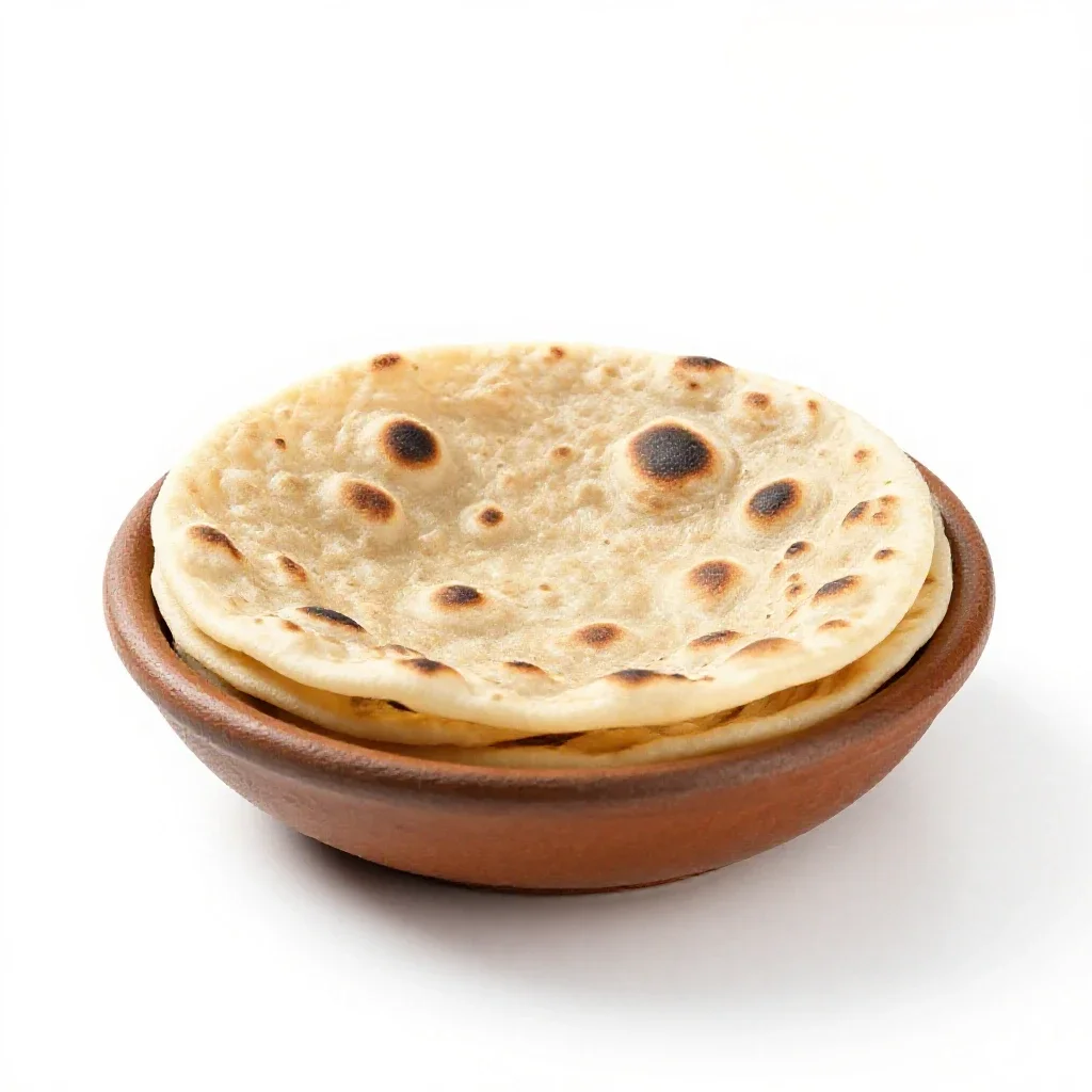 Chapatti isolated on a white background