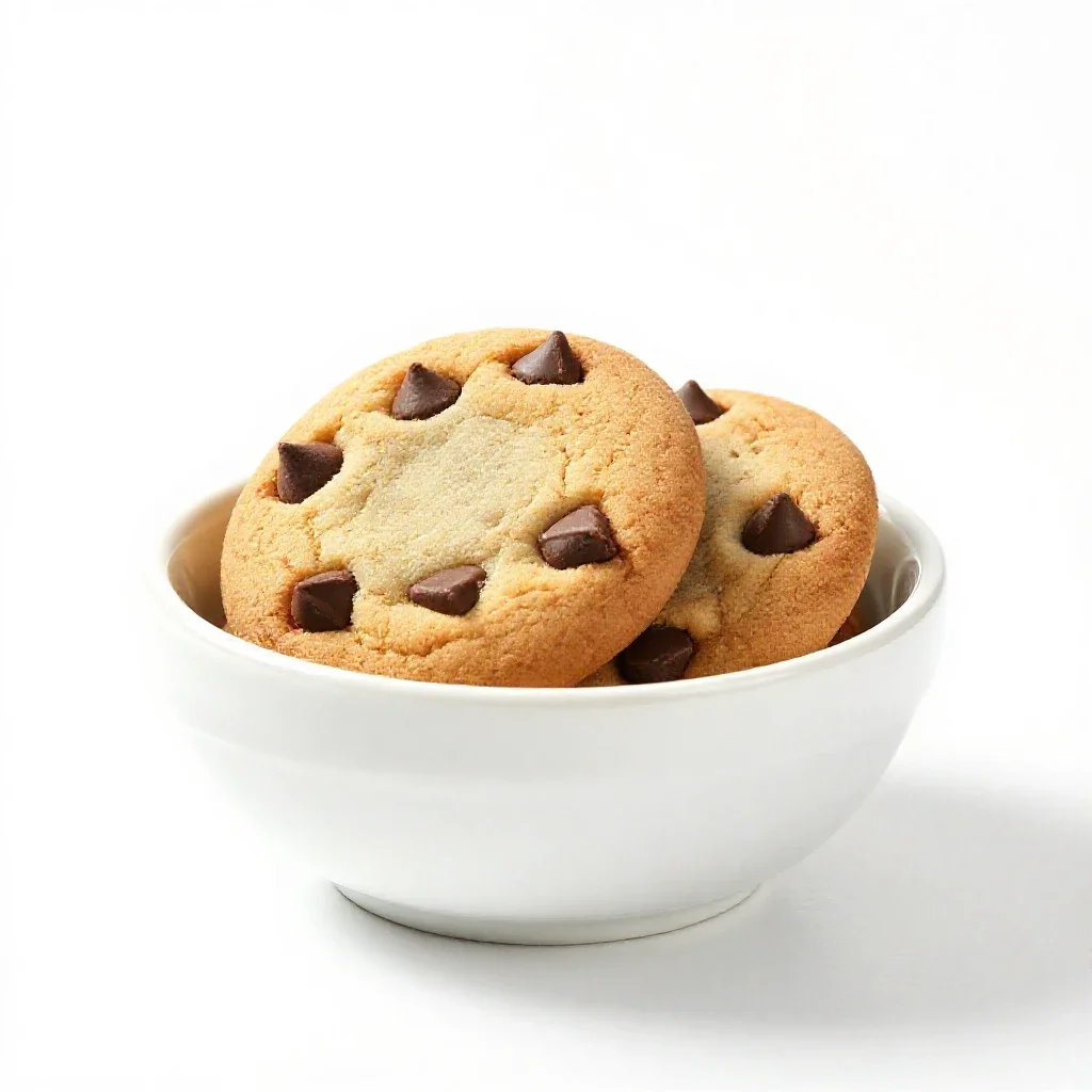 Chocolate chip cookie isolated on a white background