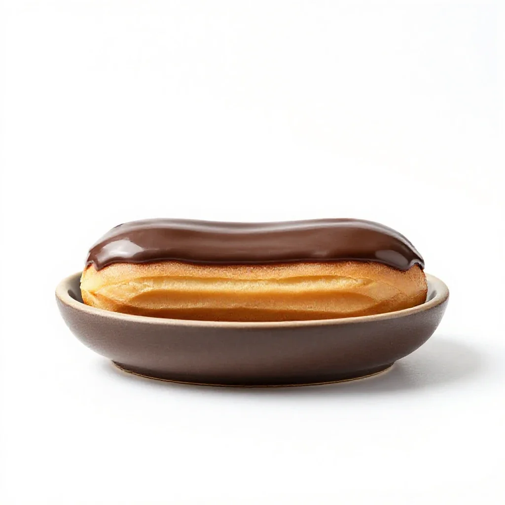 Chocolate eclair isolated on a white background