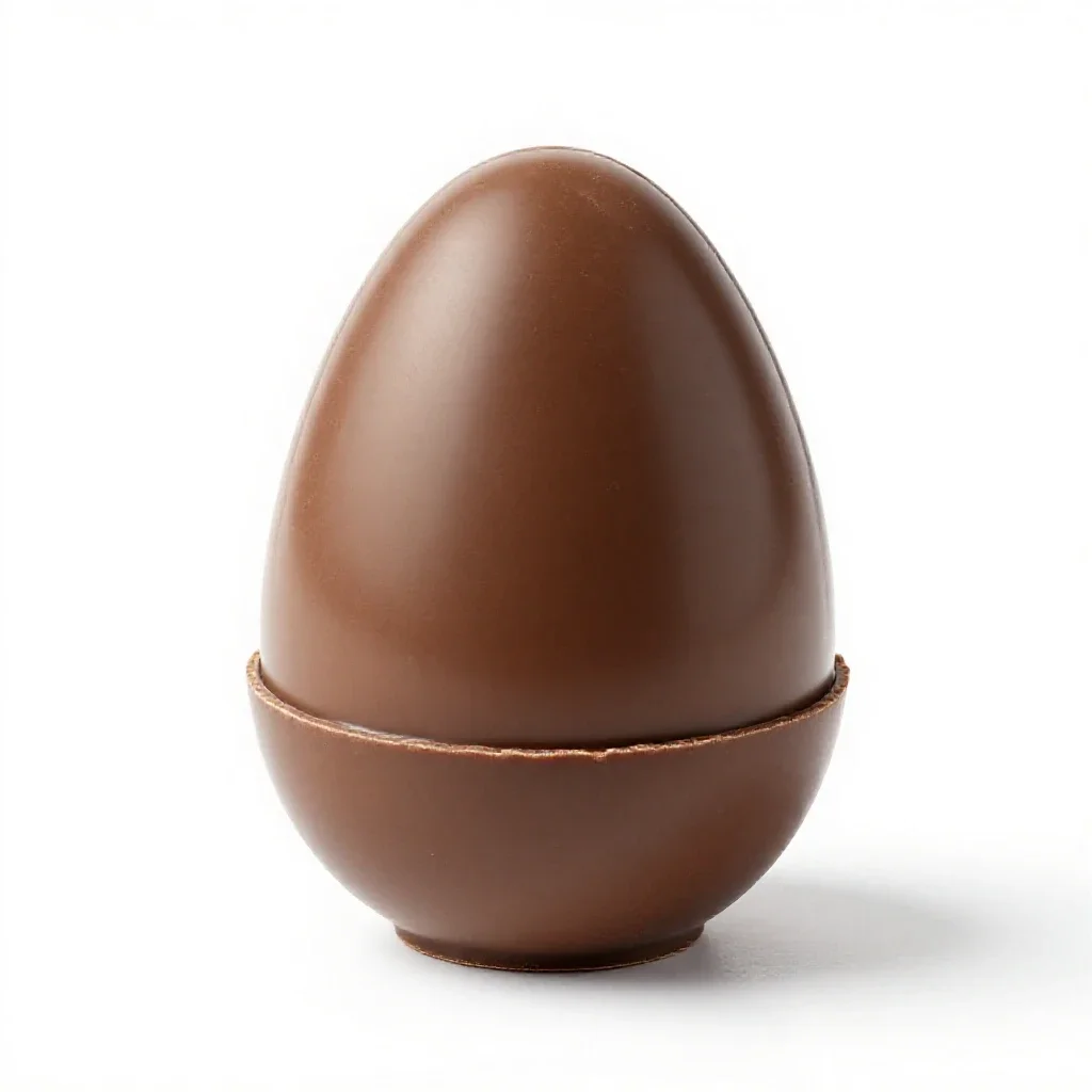 Chocolate egg isolated on a white background
