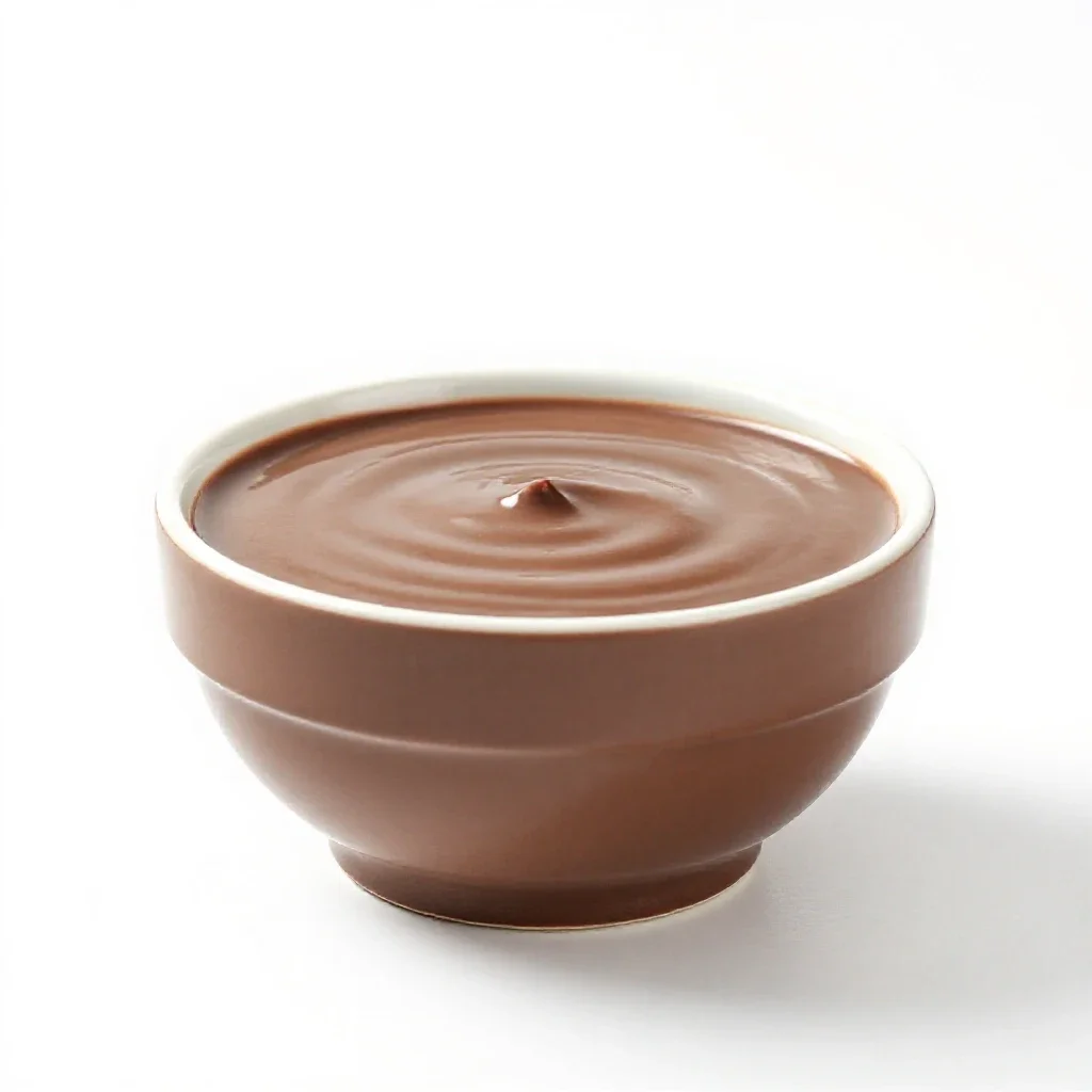 Chocolate pudding isolated on a white background
