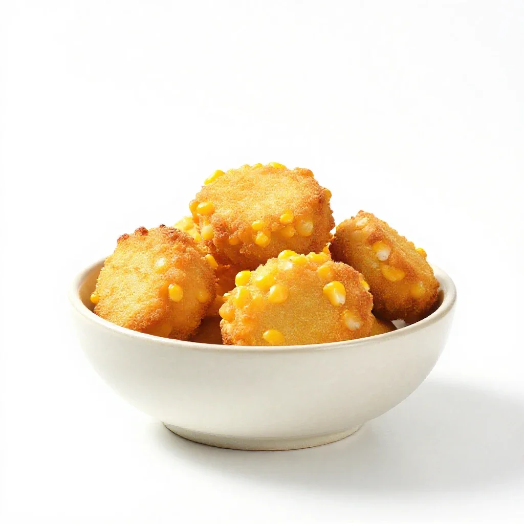 Corn fritter isolated on a white background