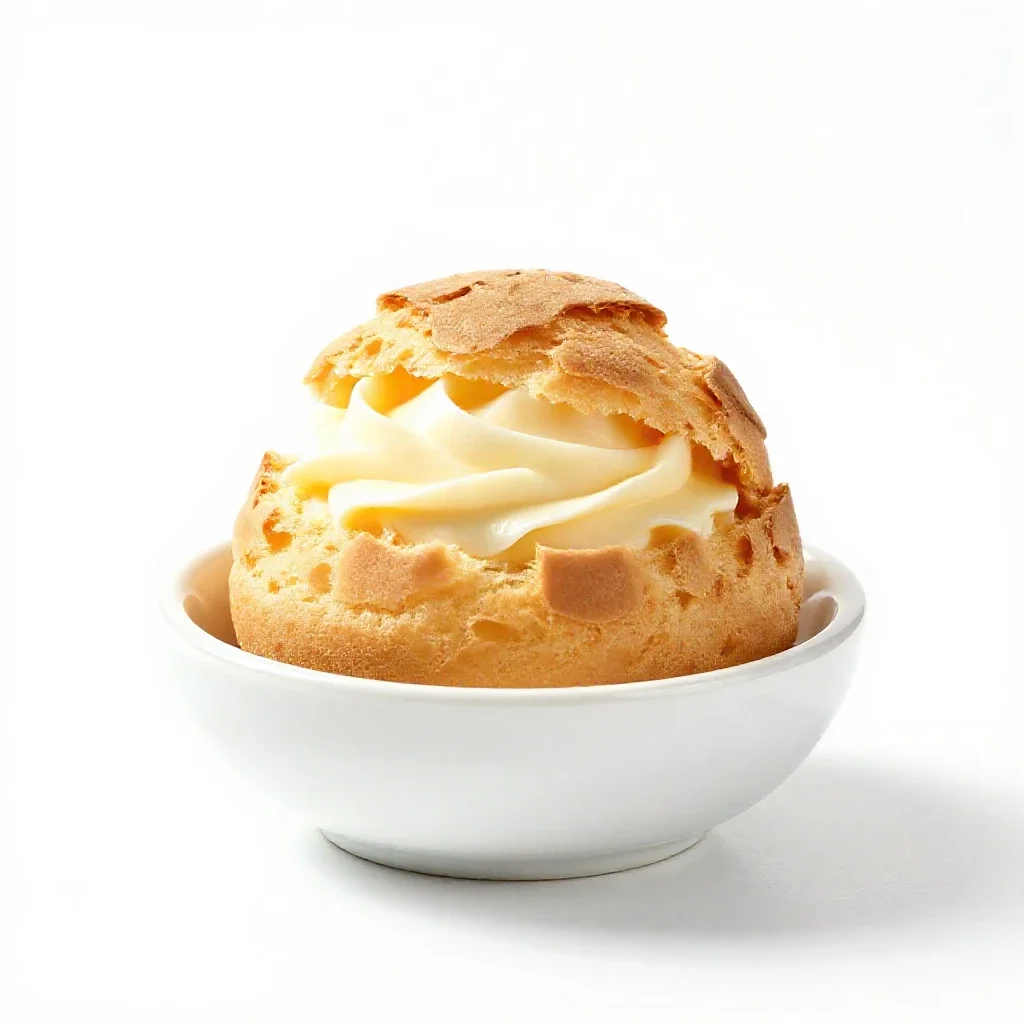 Cream puff isolated on a white background