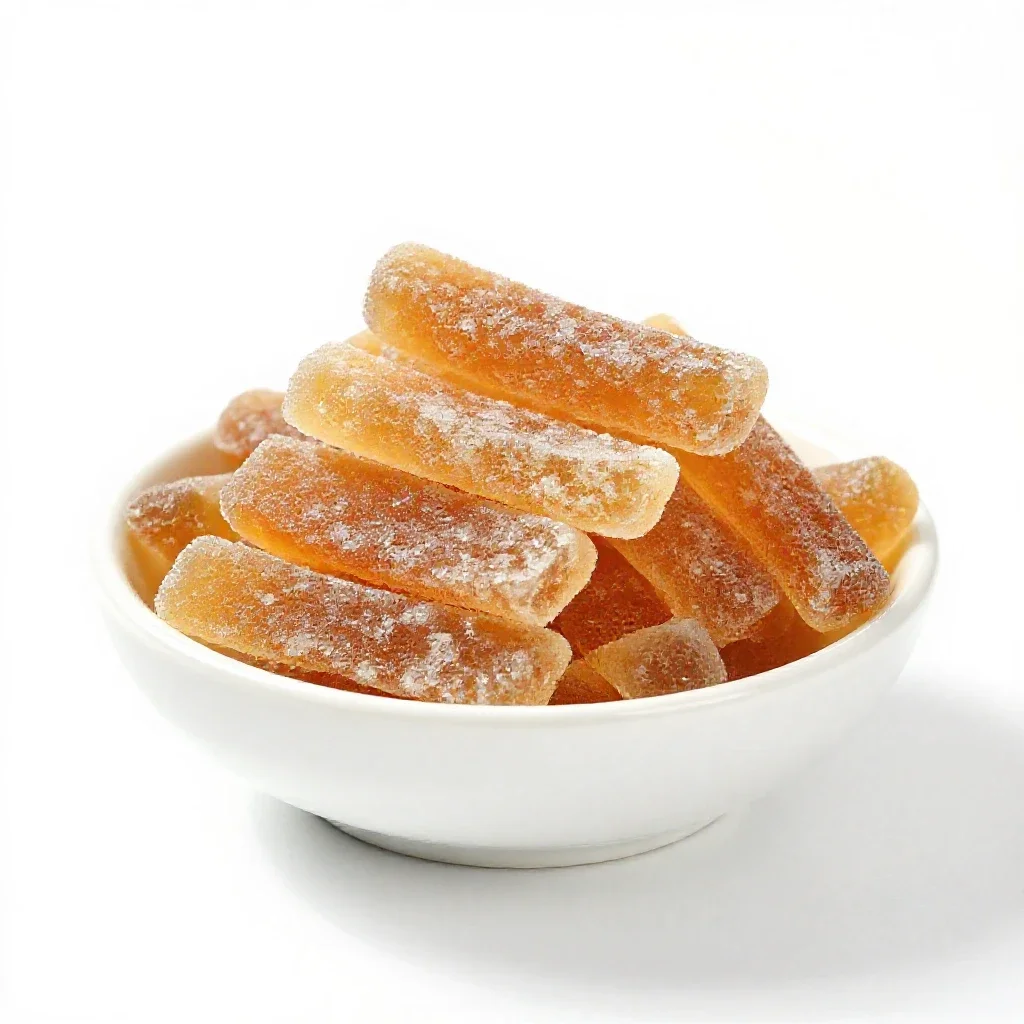 Crystallized ginger isolated on a white background