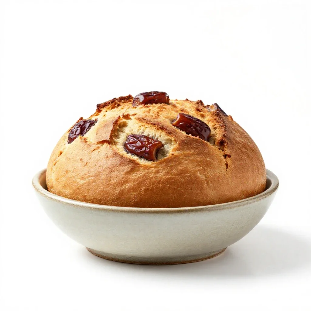 Date bread isolated on a white background