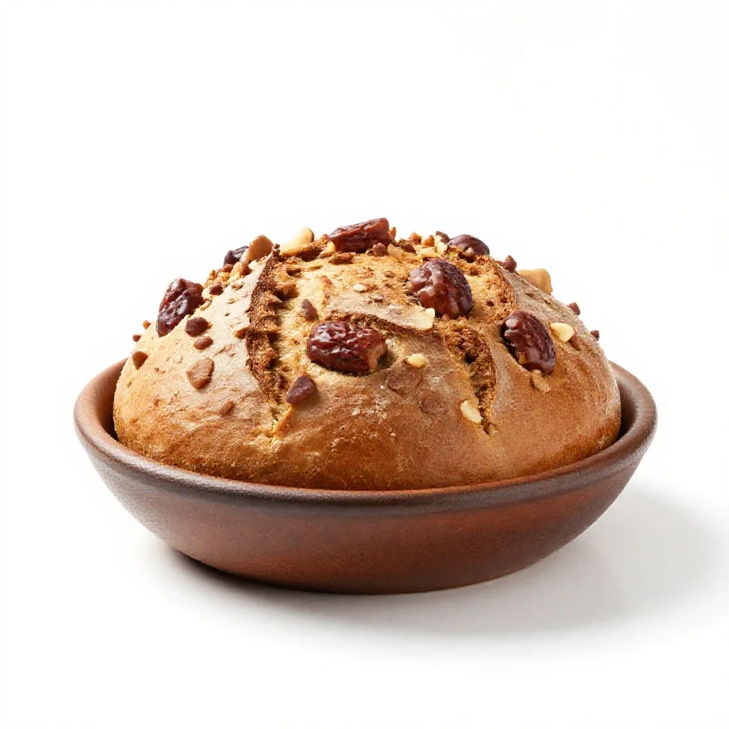 Date-nut bread isolated on a white background