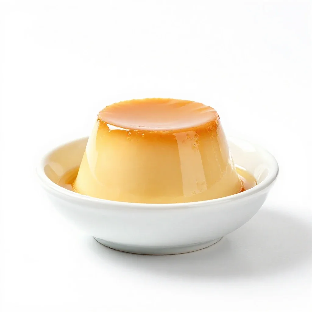 Flan isolated on a white background