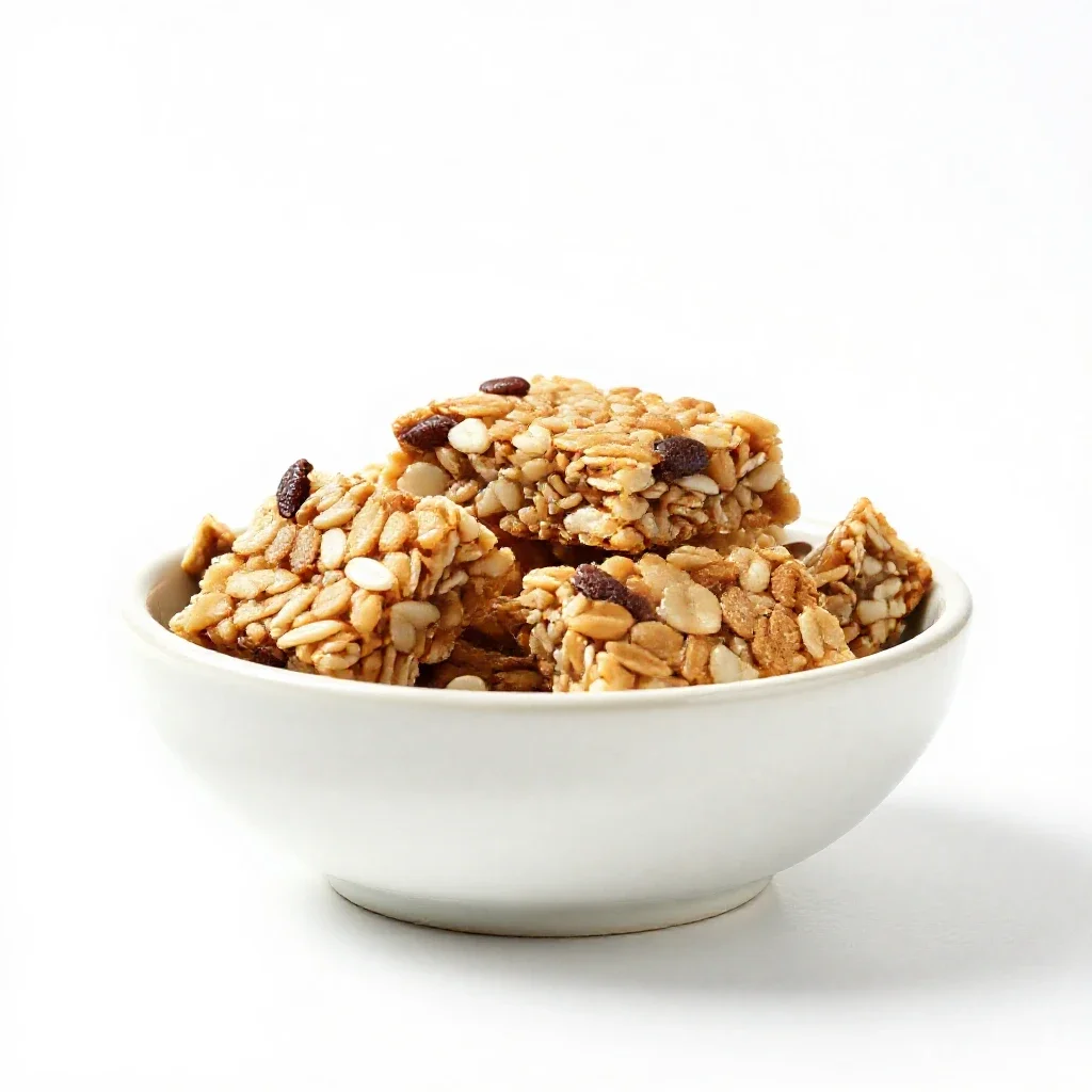 Granola bar isolated on a white background