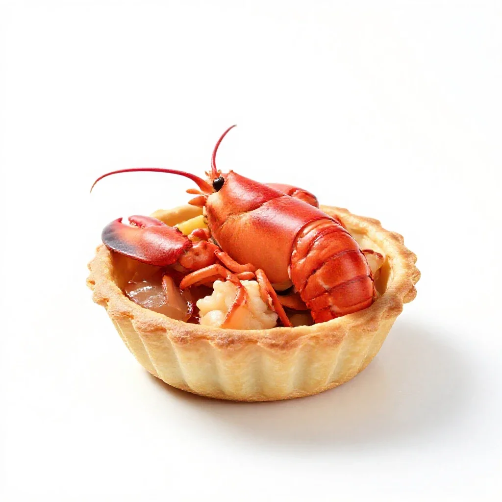 Lobster tart isolated on a white background