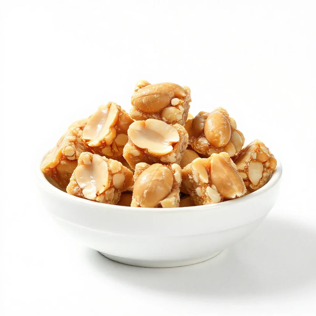 Peanut brittle isolated on a white background