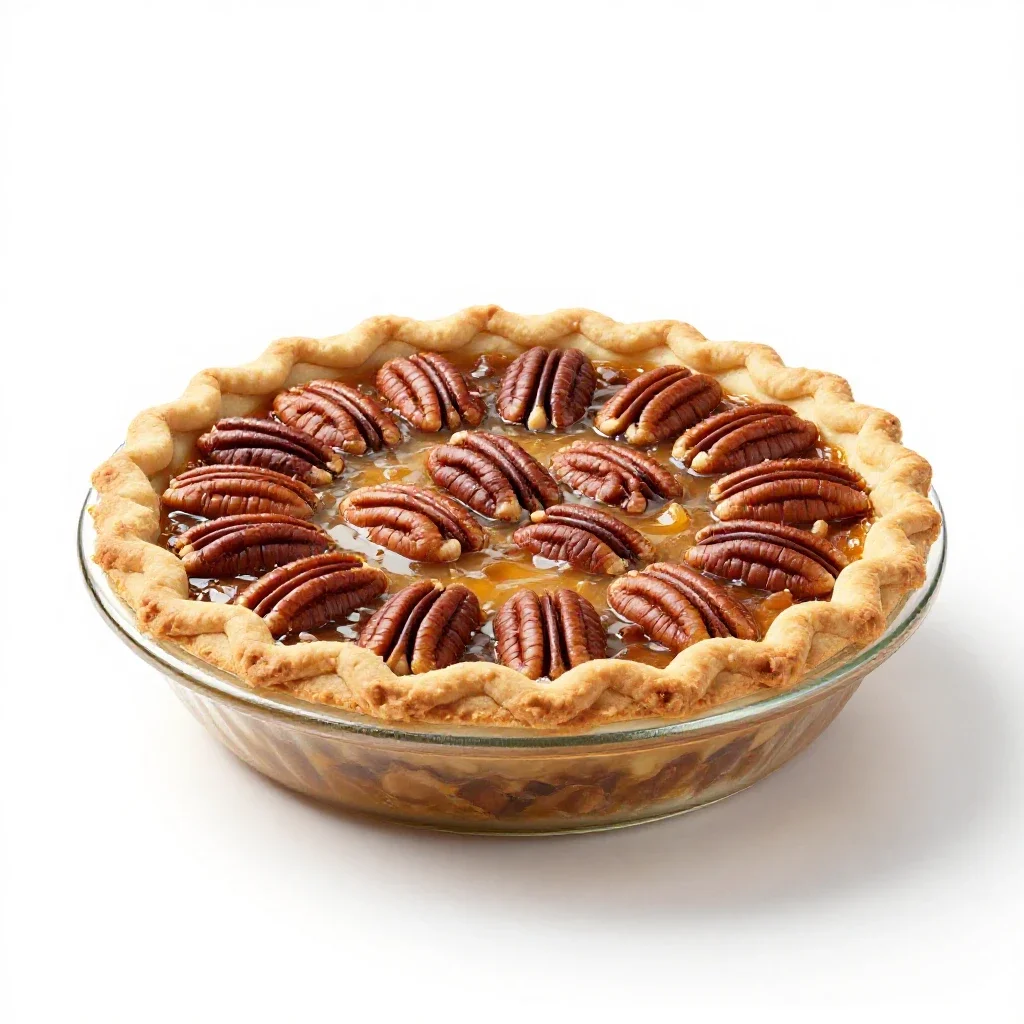 Pecan pie isolated on a white background