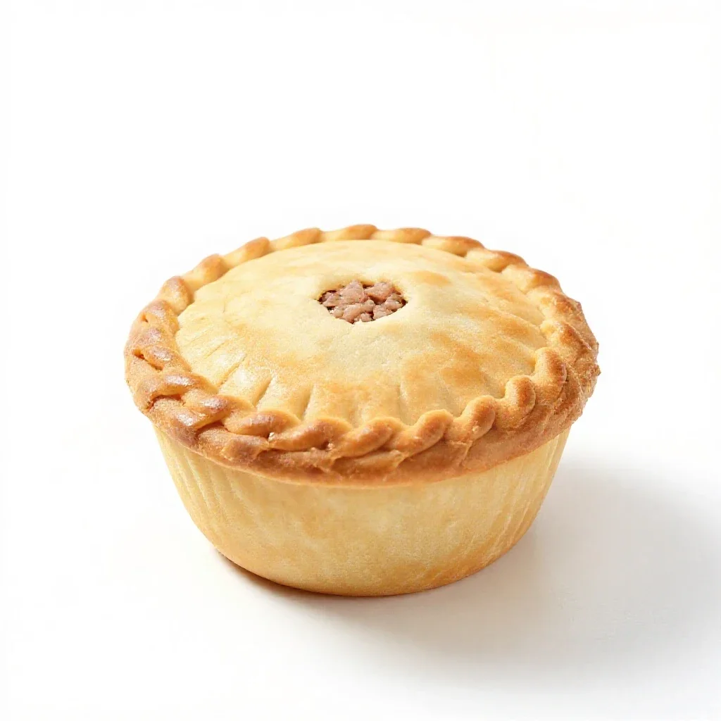 Pork pie isolated on a white background