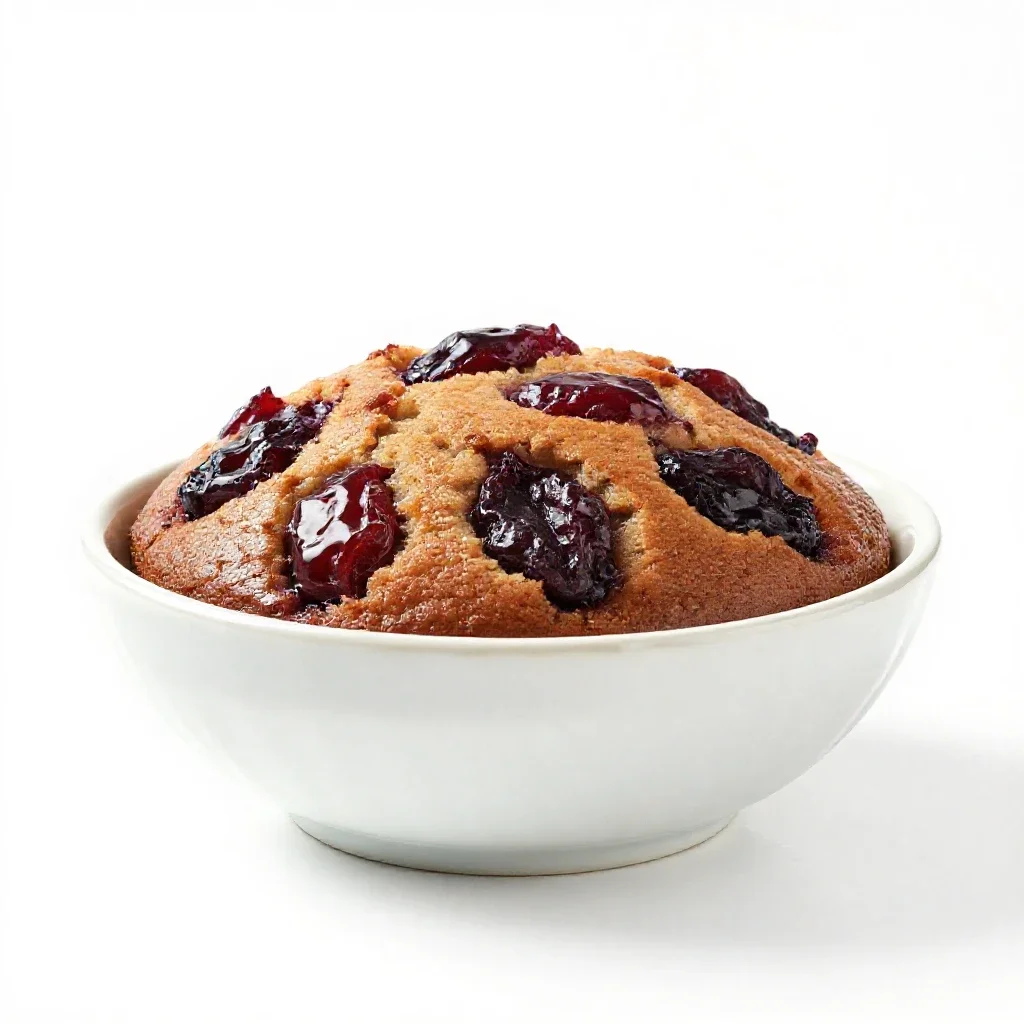 Prune cake isolated on a white background