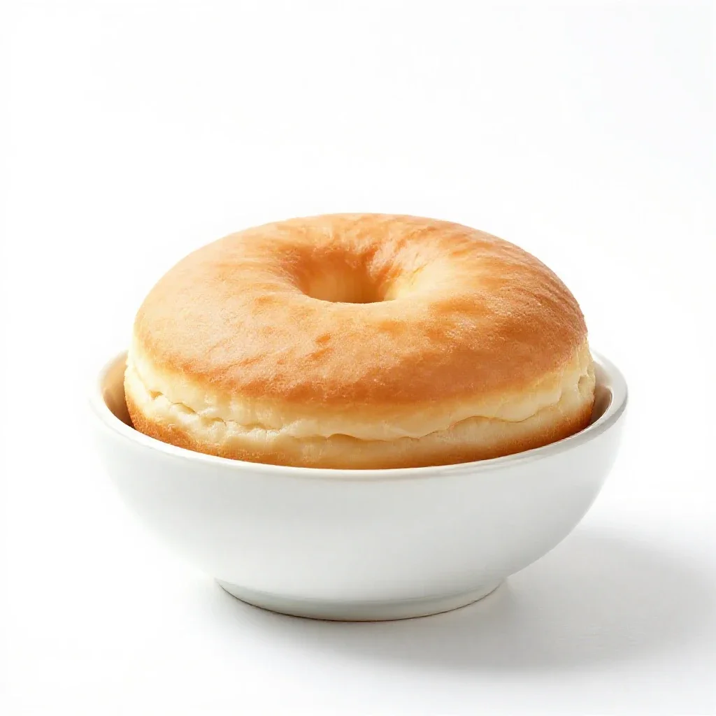 Raised doughnut isolated on a white background