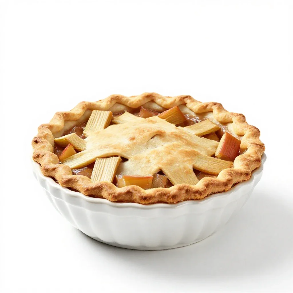 Rhubarb pie isolated on a white background