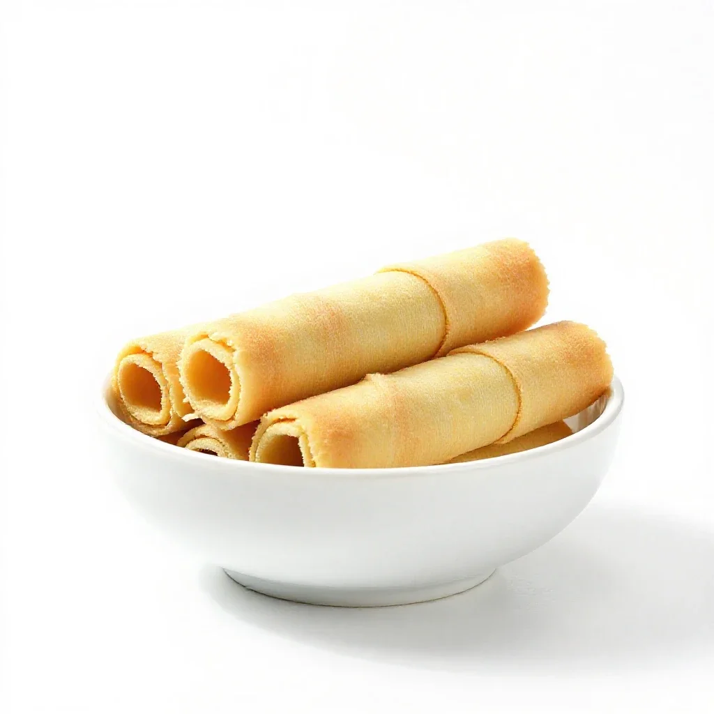 Rolled biscuit isolated on a white background