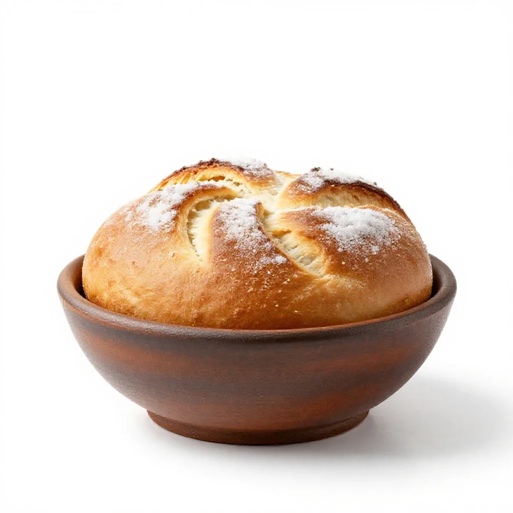 Salt-rising bread isolated on a white background