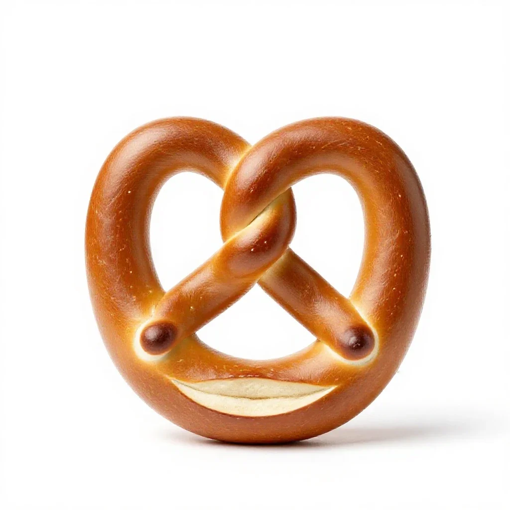 Soft pretzel isolated on a white background